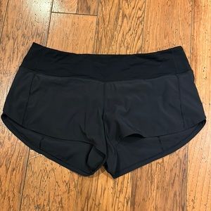 Black Lululemon Speed-up Low Rise Lined Shorts